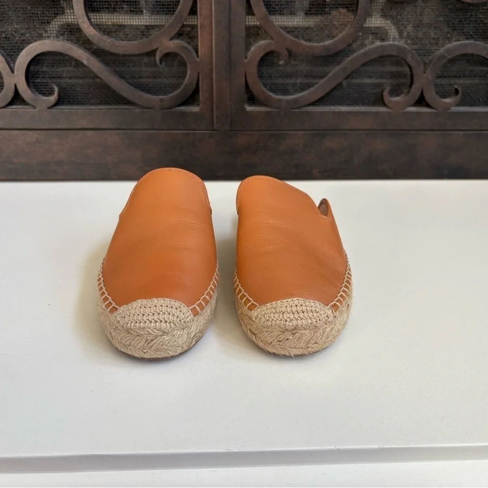 J. Crew Leather Espadrille Mules Size 8